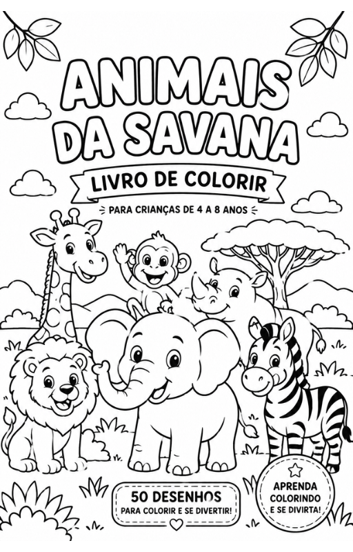 Capa do livro Animais da Savana
